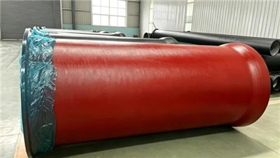 Tubería de aguas residuales de hierro dúctil con revestimiento externo rojo
